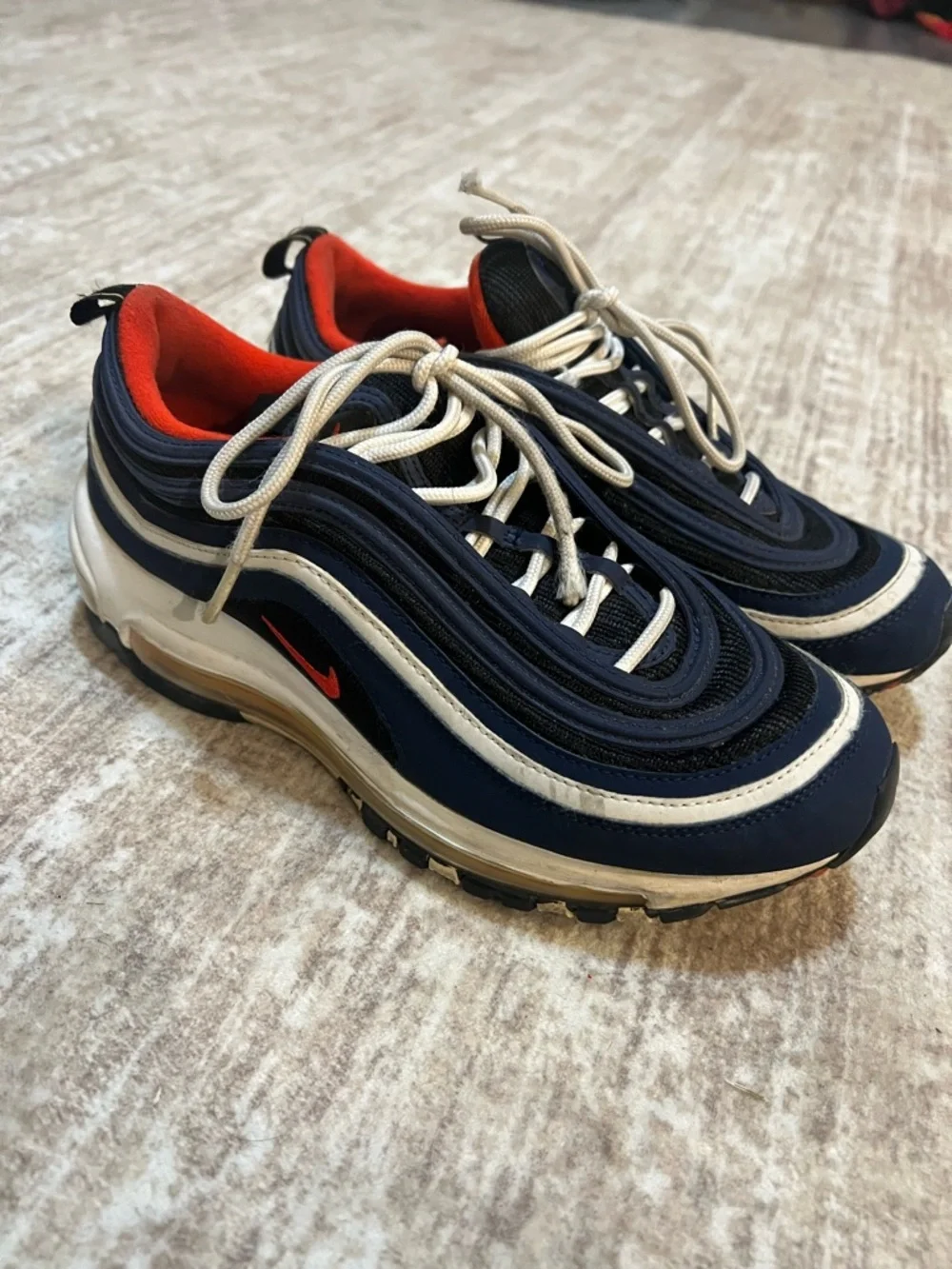 Nike Men’s Navy, White and Red Air Max 97 Sneakers